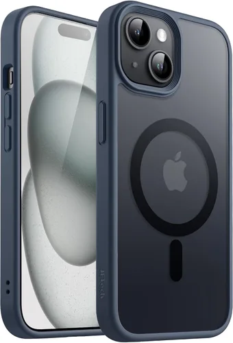 Vista 23 de JETech - Carcasa magnética mate para iPhone 15, color negro Compatible con MagSafe, parte trasera mate translúcida, protección delgada a prueba