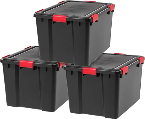 Vista 8 de IRIS - Caja de almacenamiento WEATHERTIGHT de 19 cuartos de galón, paquete de 6, color negro