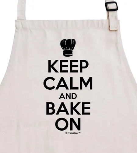 Vista 2 de ThisWear Keep Calm And Bake Cook or Grill On Two Pocket Adjustable Bib Delantal