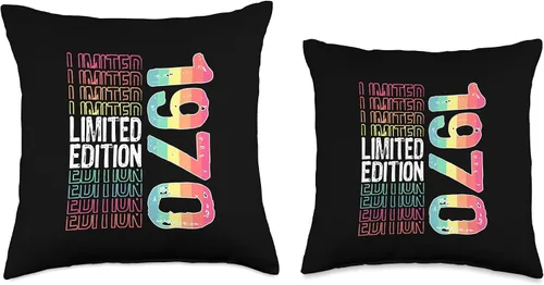 Vista 3 de Limited Edition Vintage 1970 Retro Birthday Throw Pillow