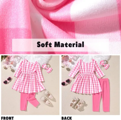 Vista 5 de Traje de túnica floral para niñas pequeñas para otoño e invierno