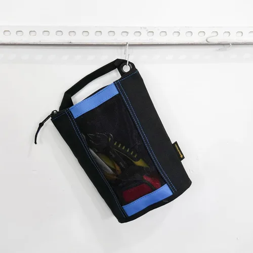 Vista 4 de Bolsa de herramientas de lona con cremallera MELOTOUGH, bolsa de herramientas con cierre, bolsa de malla resistente con ventana, ojales para colgar