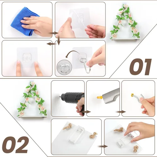 Vista 6 de JOPSTDI Estantes flotantes para pared, decoración de pared de plantas, estante colgante, decoración de núcleo de cabaña, decoración estética