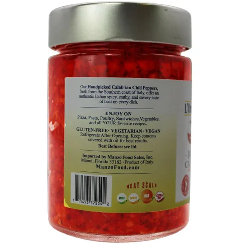 Vista 3 de L'Oro Del Sud Pasta de chile calabrés triturada, para untar, picada, 9.8