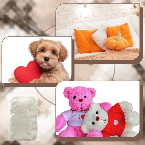 Vista 4 de Berlune Relleno de algodón de 1.1 lb para animales de peluche, almohada suave de algodón orgánico natural para relleno de almohada para juguetes
