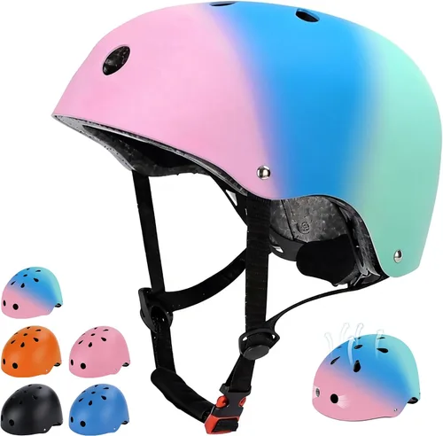 Vista 15 de Casco de bicicleta para niños, casco para niños y niñas de 1-3/2-4/3-5/5-8/8-14 años, ajuste ajustable y ligero, seguridad multideportiva