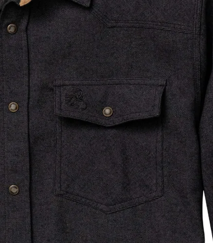 Vista 6 de Legendary Whitetails Camisa de franela para hombre, tipo vaquera, con botones, de algodón cepillado negro espiga