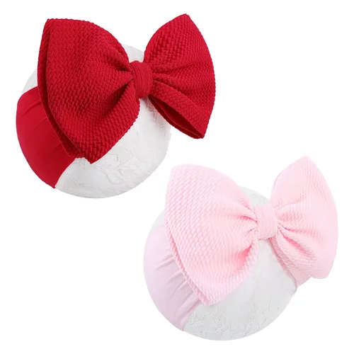 Vista 11 de YanJie Diademas para bebé, hechas a mano, de nailon, elásticas, con lazos para el pelo, para recién nacidos, niñas, niños pequeños y niños en negro