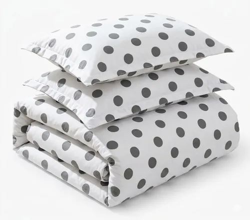 Vista 3 de Juego de cama de 3 piezas, funda de edredón y relleno de edredón con relleno de edredón alternativo Dobby extra cálido junto con 100% algodón percal