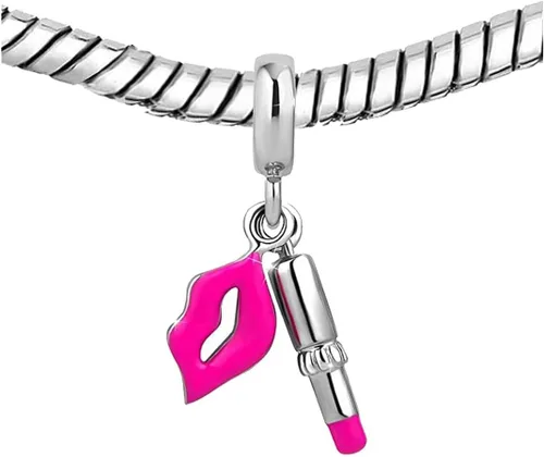 Vista 3 de KunBead Dijes colgantes de labios sexy para mujeres y niñas, compatibles con pulseras Pandora
