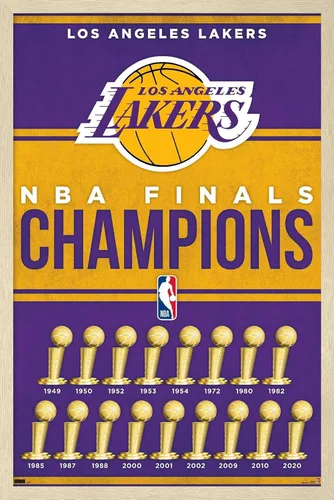Vista 7 de Trends International NBA Los Angeles Lakers - Póster de pared de Champions 23, 22.4 pulgadas de largo x 14.7 pulgadas, versión enmarcada de madera