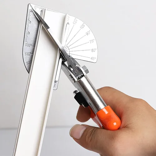 Vista 6 de Cortador de inglete multiángulo con 45 a 135 grados, tijeras de corte angular ajustables para cubierta de cable de PVC, moldeo de zócalo, borde