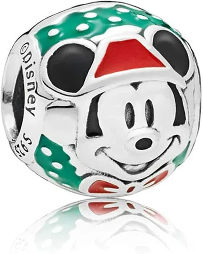 Vista 2 de Charm de plata de ley 925 de PANDORA Disney Santa Mickey - 797502ENMX