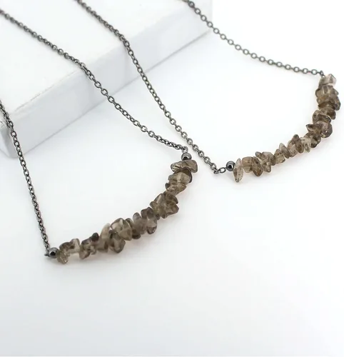 Vista 44 de Gempires - Collar de barra de chips naturales, cristales curativos de energía, regalo de cumpleaños, regalo para ella, joyería de piedras preciosas