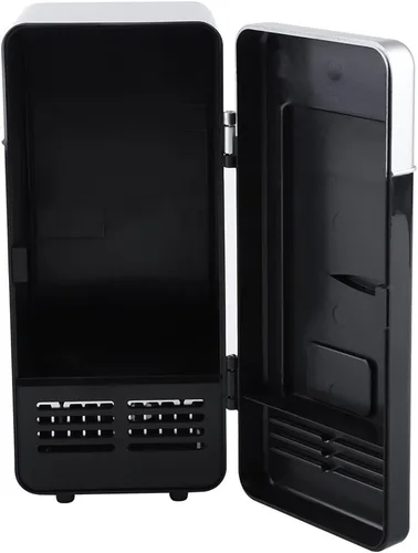 Vista 7 de TOPINCN Mini refrigerador USB refrigerador latas de bebidas refrigerador y calentador para oficina, escritorio, hotel, hogar, automóvil (negro)
