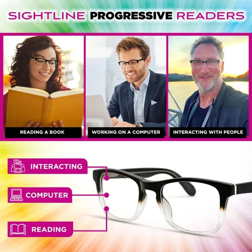 Vista 6 de Sightline H109 - Gafas de lectura multifoco de ajuste medio a estrecho