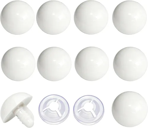 Vista 9 de Thalinfayi - 60 ojos de seguridad y arandelas seguras para ganchillo Amigurumi - Ojos de seguridad de plástico grandes negros de 0.94 pulgadas, ojos