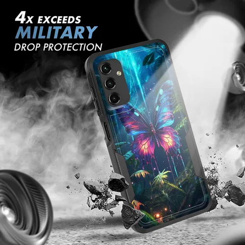 Vista 149 de Funda para Galaxy A14 5G, resistente de doble capa híbrida de policarbonato duro, goma suave, a prueba de golpes, funda protectora resistente