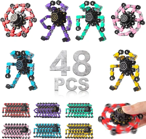 Vista 12 de Gokeey Regalos de Calcetín Navideño para Nietos Fidget Spinners Transformables para Niños y Adultos Alivio del Estrés Juguetes Sensoriales Fidget