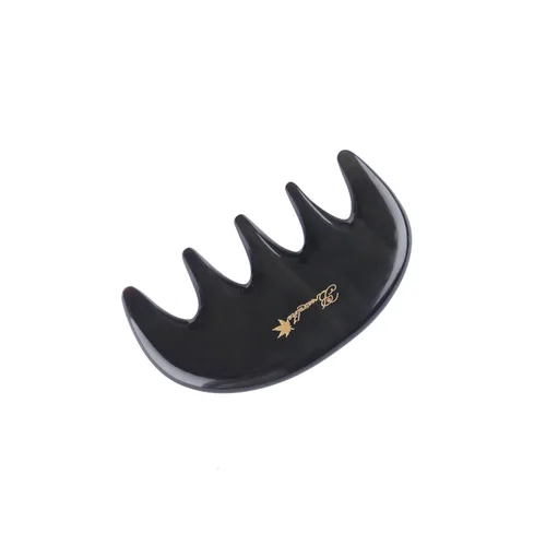 Vista 2 de Breezelike Peine de pelo de dientes anchos, mini peine de bolsillo sin estática para masaje, peine de cuerno de búfalo negro natural