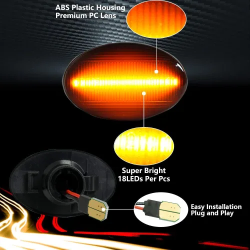 Vista 3 de Luces LED de posición laterales compatibles con Ford F350 F450 F550 Super Duty 1999-2010, para parachoques, guardabarros y cama doble, lentes