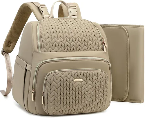 Vista 9 de MAPLELILY Mochila Bolsa de Pañales - Ligera y Elegante, Bolsa de Artículos Esenciales de Viaje para Niños, Niñas y Bebés con Cambiador, Bolsillo