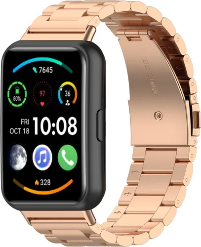 Vista 6 de Correa de reloj de repuesto compatible con Huawei Watch Fit 2, correa de repuesto de metal de acero inoxidable, accesorios compatibles con Huawei