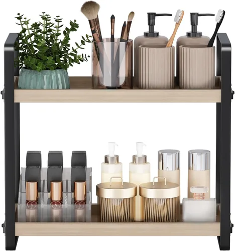 Vista 8 de HNRLOY Organizador de Mostrador de Baño, Organizador de Encimera de Baño, Estante de Encimera, Almacenamiento de Encimera, Organización