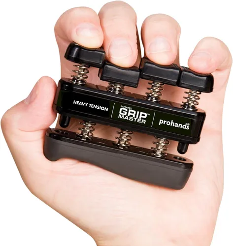Vista 11 de Prohands Gripmaster - Ejercitador de mano (fortalecedor de agarre de mano), con resorte, sistema de pistón de dedos, aislamiento y ejercicio de cada
