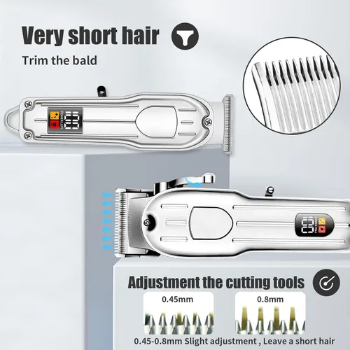 Vista 5 de Cortapelos para hombres, recortadora de barba para hombres, juego de cortapelos eléctrico profesional, cortapelos eléctrico para hombres