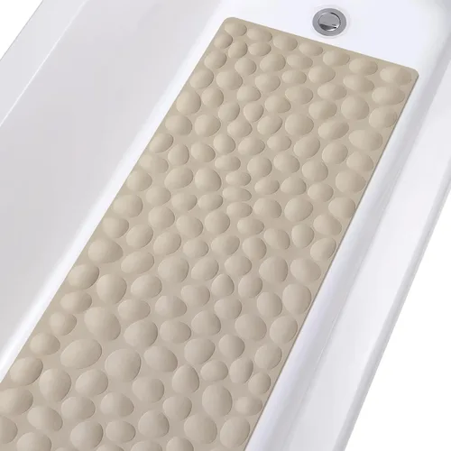 Vista 21 de Alfombra de baño de goma OTHWAY, suave y antideslizante con ventosas potentes, para la tina (beige)