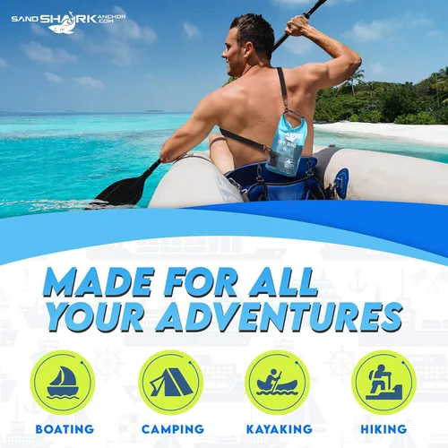 Vista 6 de SandShark Bolsa seca impermeable de 3 litros – Bolsa de playa con funda transparente para teléfono, bolsa enrollable para canotaje, rafting