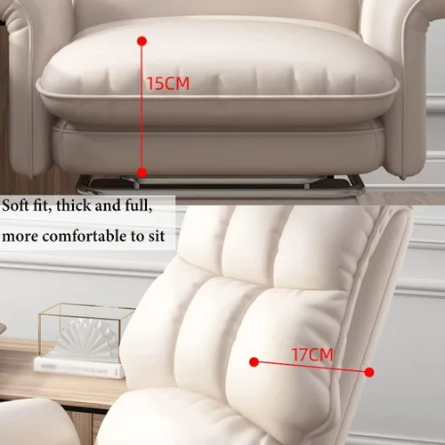 Vista 7 de Silla de oficina en casa, sillas ergonómicas de tareas con brazos, silla de escritorio con soporte lumbar ajustable, silla de computadora