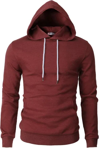 Vista 47 de H2H Sudadera con Capucha Tipo Pullover para Hombre, Ligera, de Manga Larga, con Bolsillo Canguro, Ajuste Ceñido, Básica, Casual, Suéter