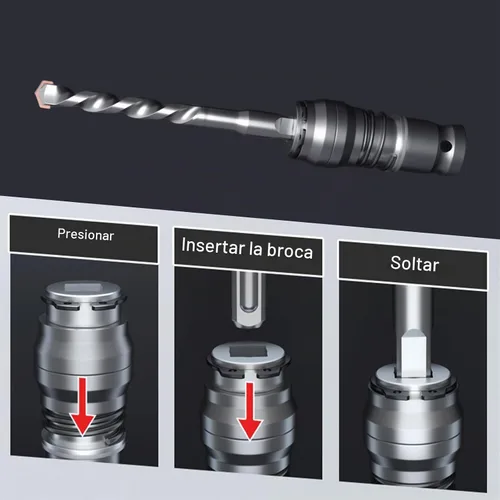 Vista 2 de Adaptador de martillo eléctrico, adaptador de taladro de martillo para taladro eléctrico de impacto a convertidor de adaptador para piedra