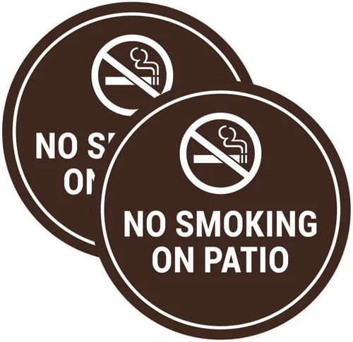 Vista 10 de Signs ByLITA Cartel de "No fumar en el patio" (Negro) - Pequeño