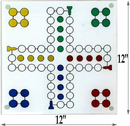Vista 4 de Juego de beber Ludo (parchí) con 16 vasos de chupito, 2 dados y tablero de juego de vidrio