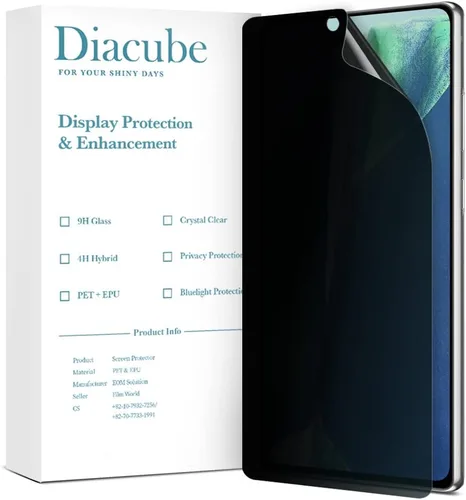 Vista 8 de [Paquete de 2 protectores de pantalla de privacidad para Galaxy S10 5G, protector de pantalla híbrido antiespía PET EPU, compatible con huellas