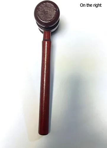 Vista 5 de Aliotech Accesorio de disfraz de martillo de madera para sala de tribunales, accesorios de disfraz de justicia, accesorios para venta de subastas