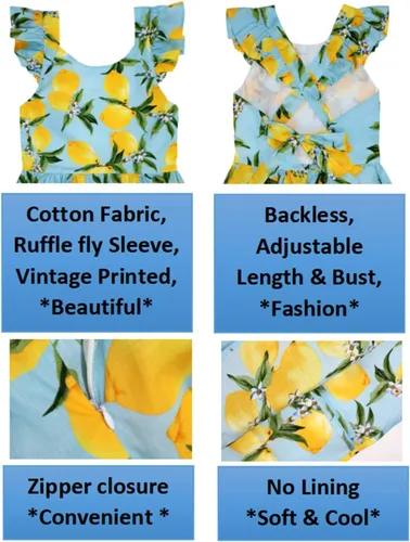 Vista 233 de Vestido de verano para niña, de algodón, con diseño floral