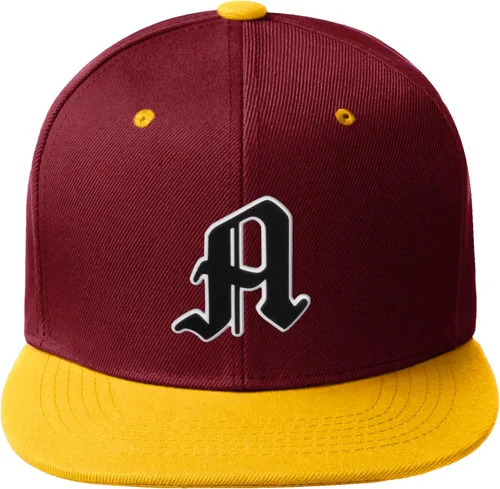 Vista 1173 de Daxton Gorra clásica con visera de billete plano con letras del alfabeto inglés antiguo de la A a la Z