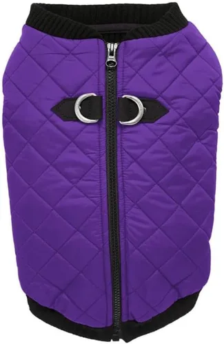 Vista 7 de Gooby – Chaleco de moda para perro, chaqueta negra, talla XS – cálido chaleco bomber con cremallera y doble anillo en D para correa – suéter
