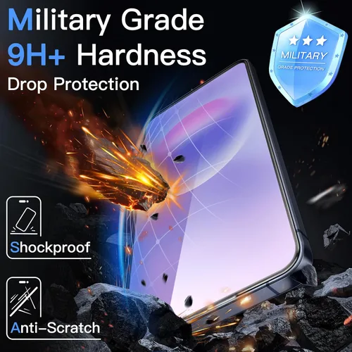 Vista 6 de JETech Protector de pantalla para Samsung Galaxy A57, cobertura completa 3D, paquete de 2 Vidrio templado 9H+, antihuellas, instalación