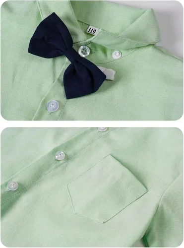Vista 26 de A&J DESIGN Conjunto de ropa formal para niños pequeños con tirantes y tirantes