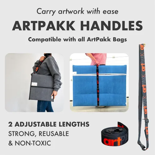 Vista 6 de Bolsas de arte (AP01-14 x 16 pulgadas) - Fuertes • Absorbentes de golpes • Reutilizables • No tóxicas • Impermeable • Forro sin ácidos - Azul