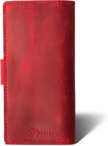 Vista 15 de PEGAI Handmade Minimalist Design Checkbook Cover 100% Distressed Full Grain Horse Leather Checkbook Wallet Business Checkbook Binder Clark