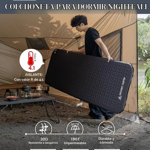 Vista 6 de ONETIGRIS Colchón de catre de camping Nightfall, cómoda almohadilla de dormir autoinflable para cuna, ligera, antideslizante, desinflación rápida