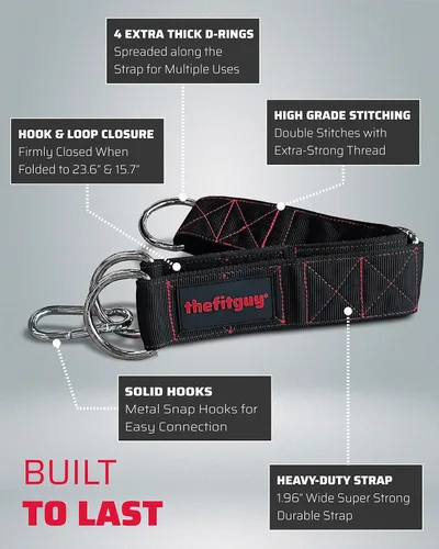Vista 7 de THEFITGUY - Correa de extensión de cable para accesorios de máquina de cable, gimnasio (individual) Multifunctional heady-duty strap with 5 length