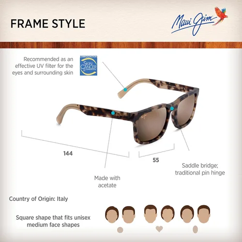 Vista 6 de Maui Jim Gafas de sol clásicas polarizadas Stone Shack para hombre y mujer