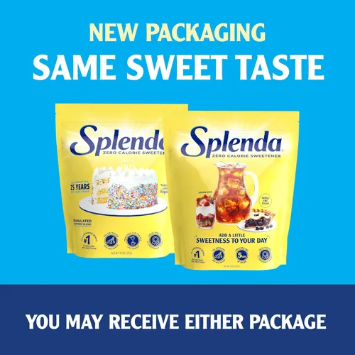 Vista 3 de empaques de edulcorante Splenda granulado, sin calorías